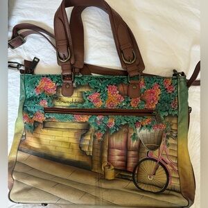 Anuschka Hand Painted Bicycle Handbag